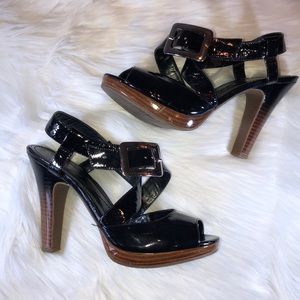 Enzo Angiolini Patent Leather Heels with Buckle Closure Size 7.5